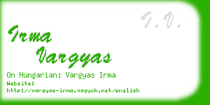 irma vargyas business card